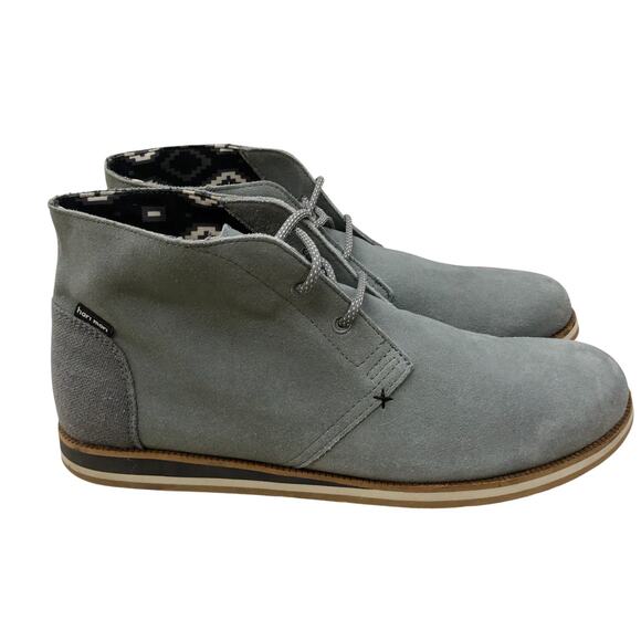 Hari Mari Chukka Boots Mens 12 Gray Suede Desert Casual Lined Lace Up Patterned main image 8